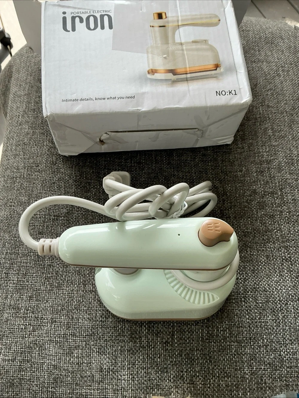 IRO Portable Electric Iron K1 in Cream with Gold Trim